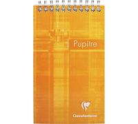 Clairefontaine 8646C Un Bloc Pupitre à Spirale en-Tête - 10,5x17 cm - 160 Pages Détachables Lignées - Papier Blanc 90 g - Couverture Carte Pelliculée Couleur Aléatoire