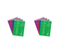 Clairefontaine 8666C Un Bloc Pupitre à Spirale en-Tête - A5 14,5x21 cm - 160 Pages Détachables Lignées - Papier Blanc 90 g - Couverture Carte Pelliculée Couleur Aléatoire (Lot de 2)