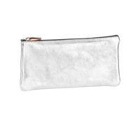 Clairefontaine 8701C Trousse Plate en Cuir couleur Argent Effet irisé 22x11