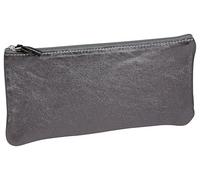 Clairefontaine 8703C - Trousse Scolaire Plate Graphite Effet irisé 22x11 cm en Véritable Cuir d'Agneau