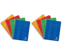 Clairefontaine 8731C Un Cahier à Spirale - 17x22 cm - 120 Pages Grands Carreaux - Papier Blanc 90 g - Couverture Carte Pelliculée Couleur Aléatoire (Lot de 2)