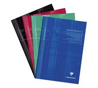 Clairefontaine 9059C Un Agenda de Bord Rembordé Rigide 4 Colonnes (24 cases/semaine) - A4 21x29,7 cm - 144 Pages (42 semaines) - Papier Blanc 90 g - Couverture Carte Pelliculée - Couleur Aléatoire