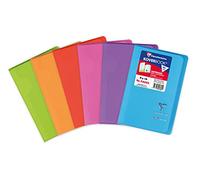 Clairefontaine 921601C Un Carnet Agrafé Koverbook - 9x14 cm - 96 Pages Petits Carreaux - Papier Blanc 90 g - Couverture Enveloppante Polypro - Couleur Aléatoire