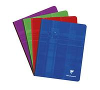 Clairefontaine 922C Un Cahier Brochure Dos Toilé - 16,5x21 cm - 192 Pages Petits Carreaux avec Marge - Papier Blanc 90 g - Couverture Carte Pelliculée Couleur Aléatoire