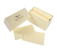 Lalo 92316L - Un coffret ''Mode de Paris'' comprenant 30 cartes simples 9,7x15,2 cm 300g et 30 enveloppes doublées gommées aux bords dentelés 10x15,8 cm, Ivoire