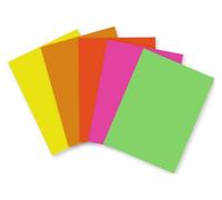 Clairefontaine 93921C Pack 100 Affiches Fluo A4 (21x29,7 cm) 90g 5 Couleurs