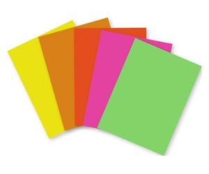 Clairefontaine 93921C - Paquet de 100 Feuilles de Papier Affiche Fluo 90g/m² - Format A4 21x29,7cm - Découpage, Ecriture, Collage - Loisirs Créatifs Adultes et Enfants - Coloris Assortis