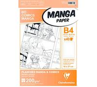 Clairefontaine Bloc dessin B4 25,7 x 36,4 cm Papier imprimé Manga et Comics avec cases