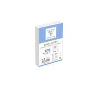 Clairefontaine 9411C - Paquet de 20 Enveloppes Blanches Doublées Triomphe 90x140mm - Gommées - 130g/m²