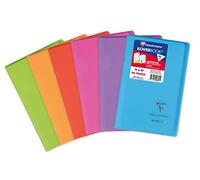 Clairefontaine 941601C Un Carnet Agrafé Koverbook - 11x17 cm - 96 Pages Petits Carreaux - Papier Blanc 90 g - Couverture Enveloppante Polypro - Couleur Aléatoire