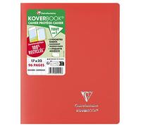 Clairefontaine Cahier agrafé Koverbook 17x22 cm 96 p. Grands carreaux Papier blanc 90 g Rouge