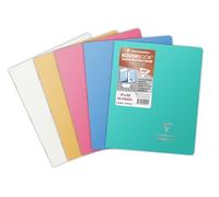 Clairefontaine 951441C Un Cahier Agrafé Koverbook Silver - 17x22 cm - 96 Pages Grands Carreaux - Papier Blanc 90 g - Couverture Polypro Opaque - Couleur Aléatoire