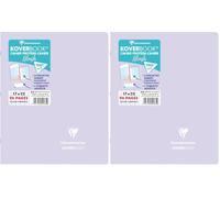 Clairefontaine 951475C Un Cahier Agrafé Koverbook Blush Lilas - 17x22 cm - 96 Pages Grands Carreaux - Papier Blanc 90 g - Couverture Polypro Opaque (Lot de 2)