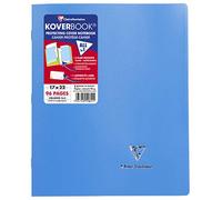 Clairefontaine 951611C Un Cahier Agrafé Koverbook - 17x22 cm - 96 Pages Petits Carreaux - Papier Blanc 90 g - Couverture Opaque Polypro Recyclé Couleur Aléatoire