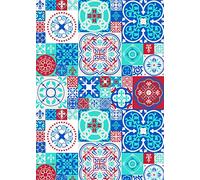 Clairefontaine 95247C - Une Ramette de 24 Feuilles de Papiers Imprimés motifs Céramique/Carreaux de Ciment 150g/m²- Format A4 (21x29,7 cm) - Loisirs Créatifs - Papier Scrabooking - 4 motifs Assortis