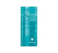 ClaireFontaine 9529C Un Cahier de Bord Brochure Dos Toilé - 8,5x20 cm - 120 Pages avec Marges Détachables - Papier Registre Vert 110 g - Couverture Carte Pelliculée - Couleur Aléatoire