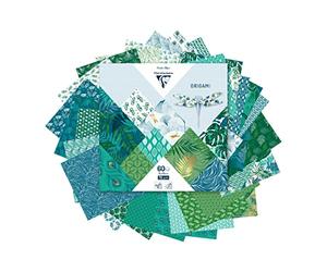 Clairefontaine 95354C Origami 60F 15x15 cm 70g, Décors Végétal chic