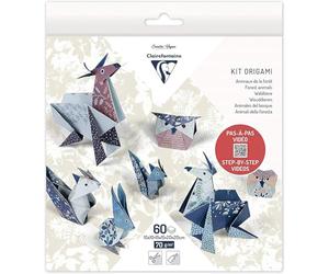 Clairefontaine 95368C Kit 60F Origami 70g 3 Formats, Décors Animaux