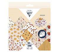 Clairefontaine - Papier Origami 60 Feuilles Motifs Automne 3 Formats : 10x10cm, 15x15cm, 20x20cm - 70g - 10 Motifs Colorés Assortis (2 Feuilles par Format) - Loisirs Créatifs Adultes - 95379C