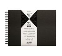 Clairefontaine 95437C - Album à Personnaliser 40 Feuilles 27x20 cm - Papier Noir Épais 185g m² - Couverture Rigide Noire - Spirale noire - Loisirs Créatifs, DIY, Scrapbooking