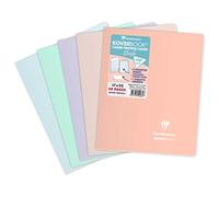 Clairefontaine 954481C Un Cahier Agrafé Koverbook Blush - 17x22 cm - 48 Pages Grands Carreaux - Papier Blanc 90 g - Couverture Polypro Opaque Couleur Aléatoire