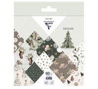 Clairefontaine 95638C - 60 Feuilles de Papier Origami 70gm² collection Noël Cosy, Format 15x15cm, 30 Motifs Colorés Assortis (2 Feuilles par Motif), Loisirs Créatifs Adultes et Enfants