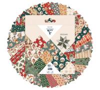 Clairefontaine 95639C - 60 Feuilles de Papier Origami 70g/m² Souvenirs de Noël, Format 15x15cm, 30 Motifs Colorés Assortis (2 Feuilles par Motif), Loisirs Créatifs Adultes et Enfants
