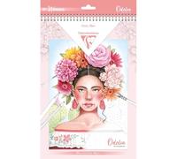 Clairefontaine 95741C Bloc de Coloriage Pour Adulte Créativité Détente Zen Décors de Femmes - Multitechniques Crayons, Feutres, Aquarelle, Peinture 20 Feuilles Format A4 250G - ODELIA Thème Les Femmes