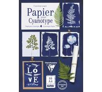 Clairefontaine 95861C - Lot de 10 Feuilles De Papier Pour Cyanotype - Papier A Dessin Epais - 300g m/² - Papier Pour Empreintes Solaires - Papier Impression Solaire - Format A4-21x29,7cm
