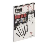 Clairefontaine 960074C - Bloc Collé PaintON MIX9 Multi-techniques - 27 Feuilles Papier Dessin Multi-techniques - Assorti de 9 Papiers x3 Feuilles - A5 14,8x21 cm 250g