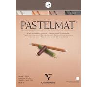 Clairefontaine 96008C Bloc Collé Pastelmat n°2 - 12 Feuilles Carte Spéciale pour Pastels Secs - 30x40 cm 360g - 4 Couleurs Assorties - Intercalaires en Papier Cristal