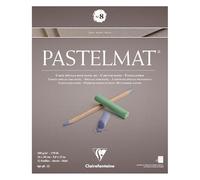 Clairefontaine 96014C Bloc Collé Pastelmat n°8-12 Feuilles Carte Spéciale pour Pastels Secs - 24x30 cm 360g - Brun - Intercalaires en Papier Cristal