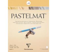 Clairefontaine 96017C Bloc Collé Pastelmat n°1 - 12 Feuilles Carte Spéciale pour Pastels Secs - 24x30 cm 360g - 4 Couleurs Assorties - Intercalaires en Papier Cristal