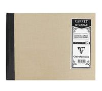 Clairefontaine 96042C - Un carnet de voyage 120 pages de papier dessin à grain 14,8x21 cm 180g, couverture toilée, Gris