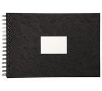 Clairefontaine 96061C - Un carnet de voyage à spirale 40 pages de papier dessin grain torchon 21x29,7 cm 300g, couverture grain cuir, Noir