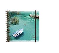 Clairefontaine 96105C Carnet de Voyage Spiralé - 30 Feuilles Papier Dessin Blanc au Grain Léger - 20x20 cm 180g - Couverture Résistante Motif Barque - Idéal pour les Artistes Globe-trotteurs