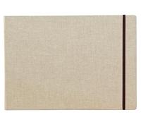 Clairefontaine 96107C Carnet de Voyage Goldline - 30 Feuilles Papier Dessin Blanc au Grain Léger - A4 29,7x21 cm 180g - Couverture Toilée Prête à Peindre - Idéal pour les Artistes Globe-trotteurs