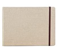 Clairefontaine 96108C Carnet de Voyage Goldline - 30 Feuilles Papier Dessin Blanc au Grain Léger - A5 21x14,8 cm 180g - Couverture Toilée Prête à Peindre - Idéal pour les Artistes Globe-trotteurs