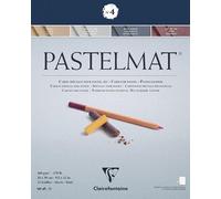 Clairefontaine 96111C Bloc Collé Pastelmat n°4 - 12 Feuilles Carte Spéciale pour Pastels Secs - 24x30 cm 360g - 4 Couleurs Assorties - Intercalaires en Papier Cristal