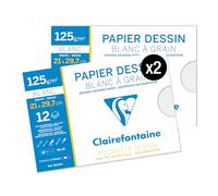 Clairefontaine 96154AMZC Lot 2 Pochettes Dessin à Grain A4 125g