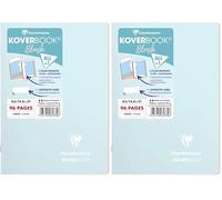 Clairefontaine 961772C Un Carnet Agrafé Koverbook Blush Bleu givré - A5 14,8x21 cm - 96 Pages Lignées - Papier Blanc 90 g - Couverture Polypro (Lot de 2)