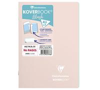 Clairefontaine 961778C Un Carnet Agrafé Koverbook Blush Rose poudré - A5 14,8x21 cm - 96 Pages Lignées - Papier Blanc 90 g - Couverture Polypro