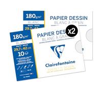 Clairefontaine 96185AMZC Lot 2 Pochettes Dessin à Grain A3 180g