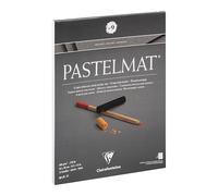 Clairefontaine 96214C Bloc Collé Pastelmat n°9-12 Feuilles Carte Spéciale pour Pastels Secs - 24x30 cm 360g - Gris Foncé - Intercalaires en Papier Cristal