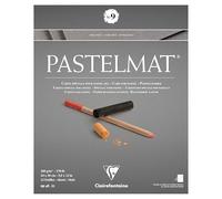 Clairefontaine 96214C Bloc Collé Pastelmat n°9-12 Feuilles Carte Spéciale pour Pastels Secs - 24x30 cm 360g - Gris Foncé - Intercalaires en Papier Cristal