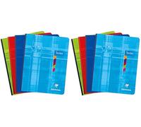 Clairefontaine 9626C Un Cahier de Texte Brochure Dos Toilé - 17x22cm - 144 Pages Grands Carreaux avec Touches de Couleurs Détachables - Papier Blanc 90g - Couverture Carte Pelliculée Couleur Aléatoire