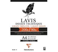 Clairefontaine 96336C Lavis Technique Paquet 10F 50x65cm 200g