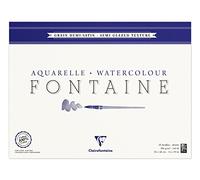 Bloc Fontaine 25 Feuilles Grain Torchon 24 X 30 Cm 300 Grammes Encollé 4 Côtés Blanc