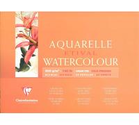 Clairefontaine Bloc aquarelle 96472C Etival encollé 4 côtés – 25 feuilles 30x40 cm 300 g grain fin
