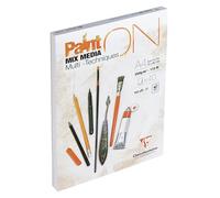 Clairefontaine 96537C Bloc Collé PaintON Multi-techniques - 40 Feuilles Papier Dessin Multi-techniques au Grain Très Léger - Blanc - A4 21x29,7 cm 250g
